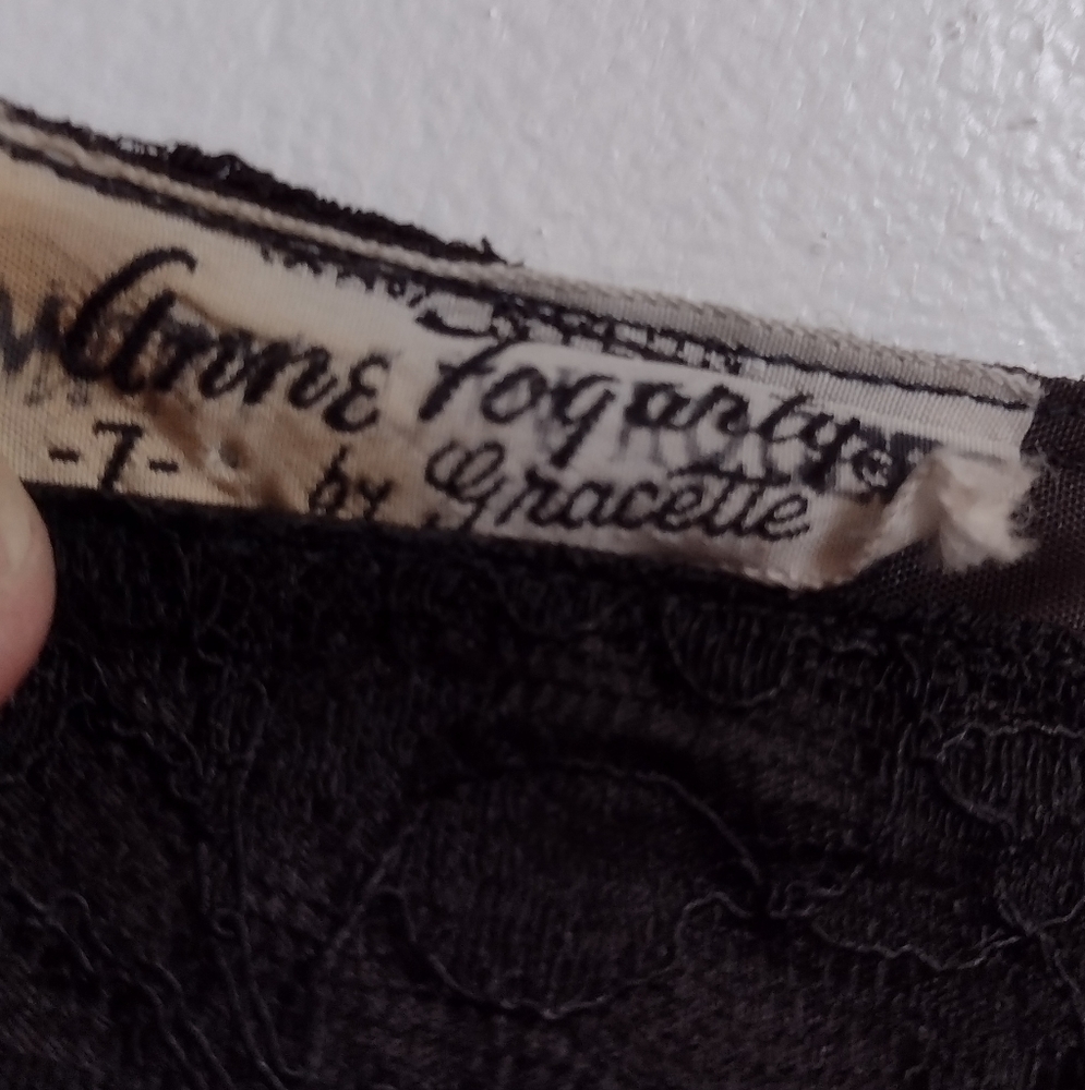 Vintage 50s Stiff Black Tulle Lace ANNE FOGARTY by Gracette Crinoline Dress Slip - Picture 4 of 9